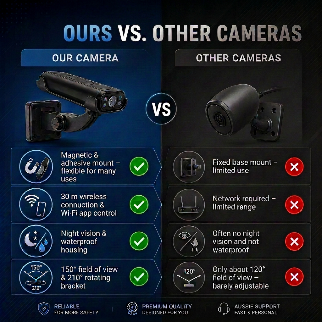 Comparison: Ellonox TrailView™ versus other reversing cameras